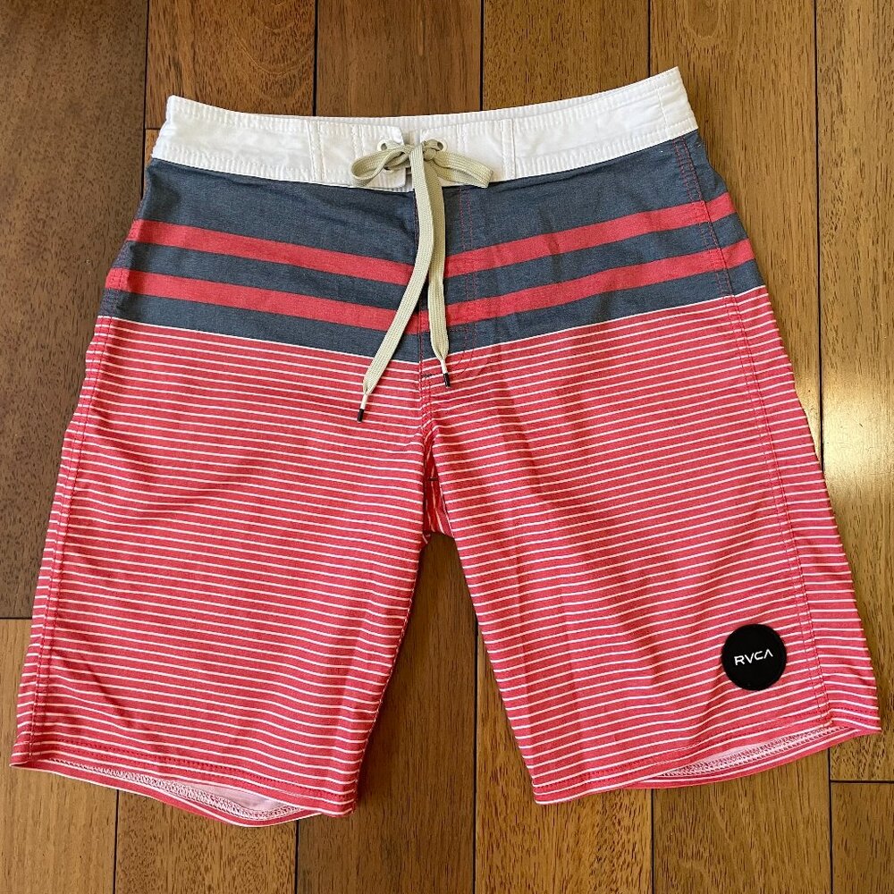RVCA Vintage Stretch Board Shorts Hybrid Red/Blue  Striped